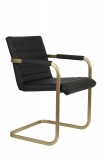 DINING CHAIR WITH ARM BLACK GOLD - CHAIRS, STOOLS